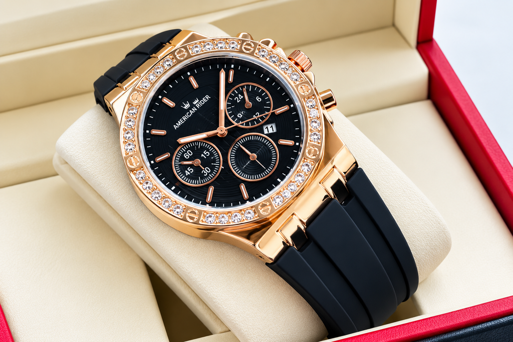 Luxury Stylish Men’s Analog Watch | Premium Black Textured Dial | Elegant Gold-Tone Case | Date Display | Quartz Movement | Water Resistant